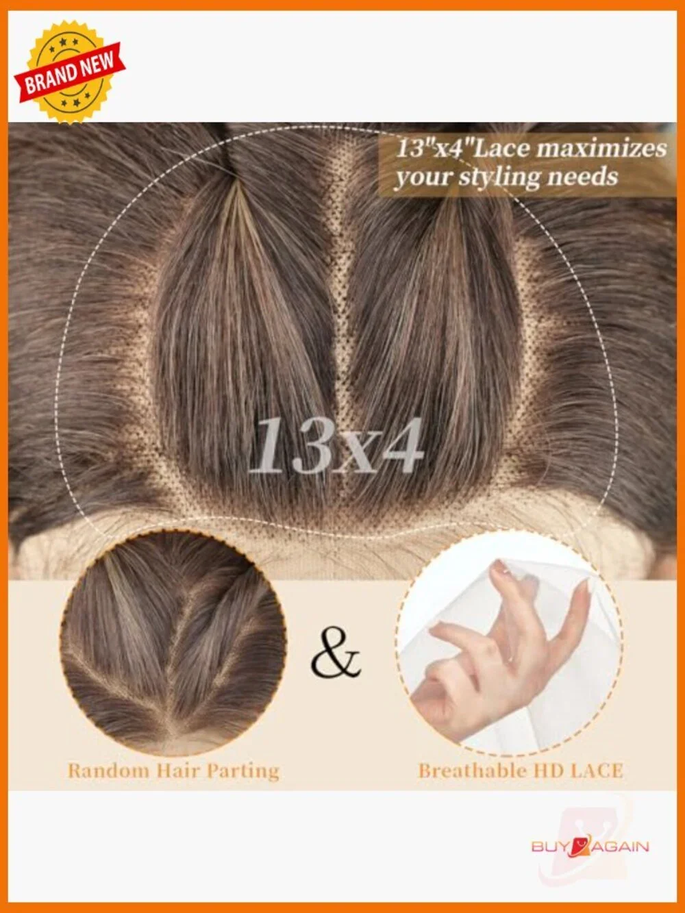 13x4 HD Lace Front Wig Pre Plucked with Baby Hair Synthetic Straight Glueless